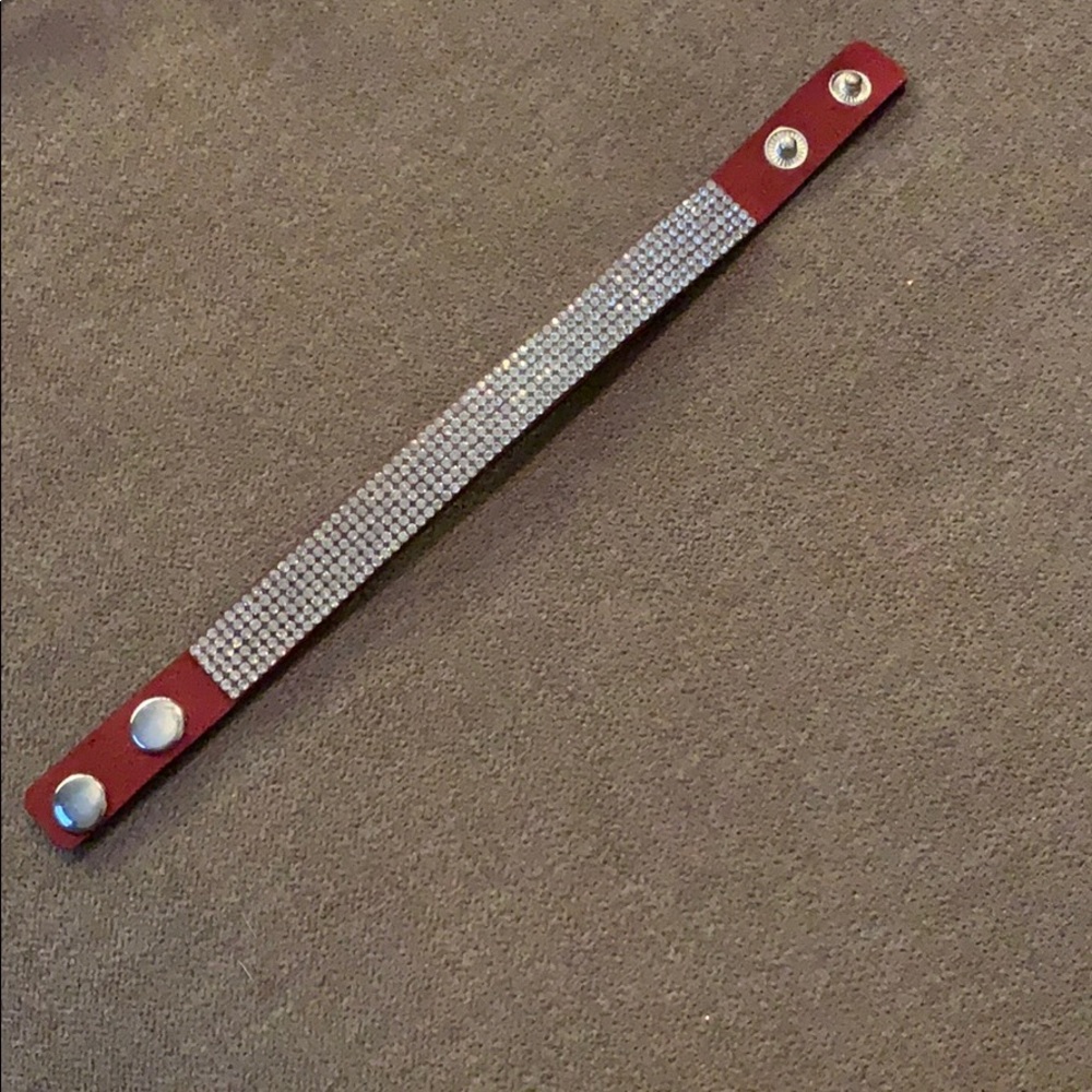 Red and rhinestone bracelet